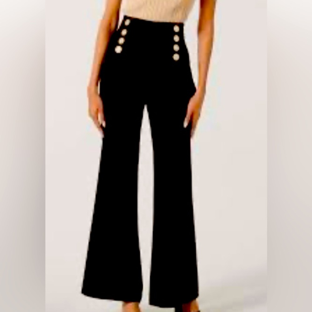 Maje NWT high waisted sailor pants. Tuxedo style Wool with lining.